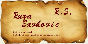Ruža Savković vizit kartica